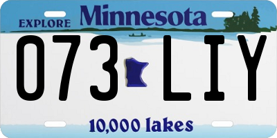 MN license plate 073LIY