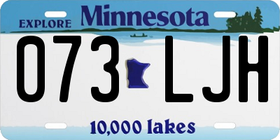 MN license plate 073LJH