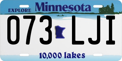 MN license plate 073LJI