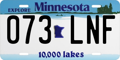 MN license plate 073LNF