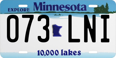 MN license plate 073LNI