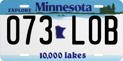 MN license plate 073LOB