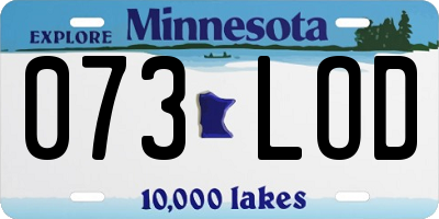 MN license plate 073LOD