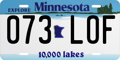 MN license plate 073LOF