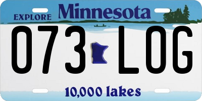 MN license plate 073LOG