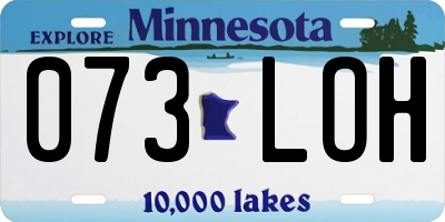 MN license plate 073LOH