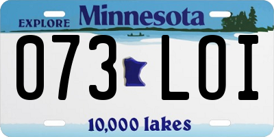 MN license plate 073LOI