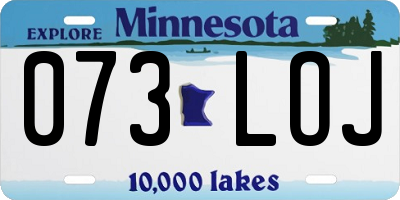 MN license plate 073LOJ