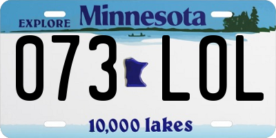 MN license plate 073LOL