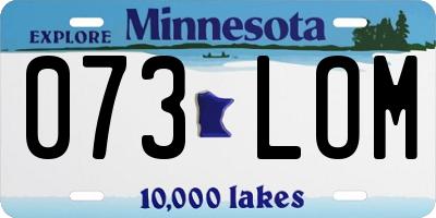 MN license plate 073LOM