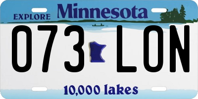 MN license plate 073LON