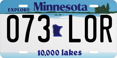 MN license plate 073LOR