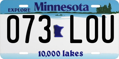 MN license plate 073LOU