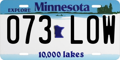 MN license plate 073LOW
