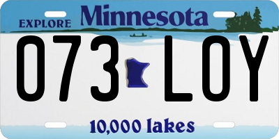 MN license plate 073LOY