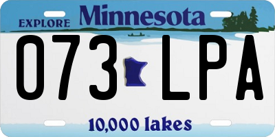 MN license plate 073LPA