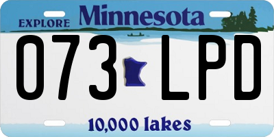 MN license plate 073LPD