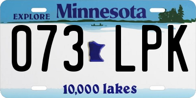 MN license plate 073LPK