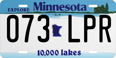 MN license plate 073LPR