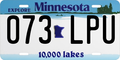 MN license plate 073LPU