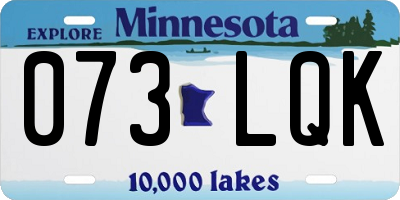 MN license plate 073LQK