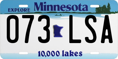 MN license plate 073LSA