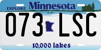 MN license plate 073LSC