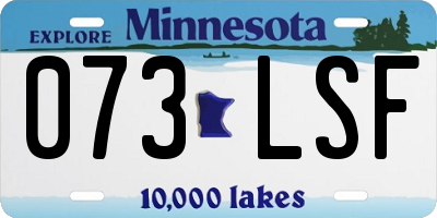 MN license plate 073LSF