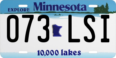 MN license plate 073LSI