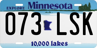 MN license plate 073LSK