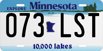 MN license plate 073LST