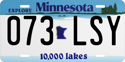 MN license plate 073LSY