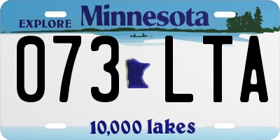 MN license plate 073LTA