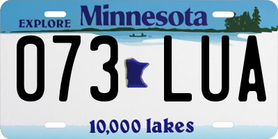 MN license plate 073LUA