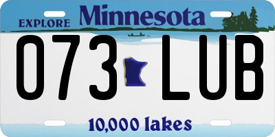 MN license plate 073LUB