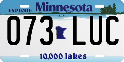 MN license plate 073LUC
