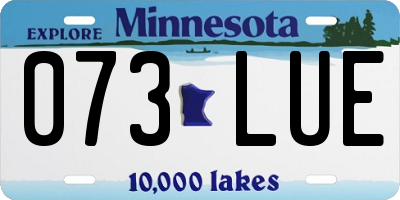 MN license plate 073LUE