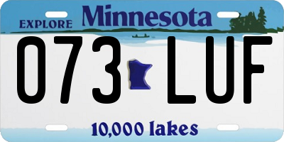 MN license plate 073LUF