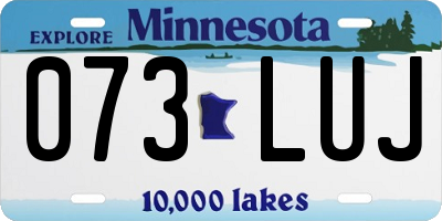 MN license plate 073LUJ