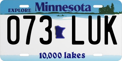 MN license plate 073LUK