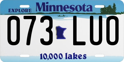 MN license plate 073LUO