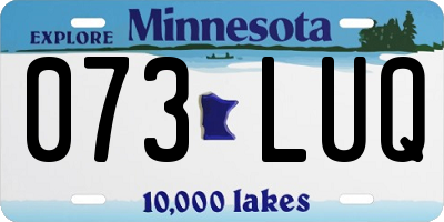 MN license plate 073LUQ