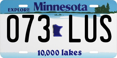 MN license plate 073LUS