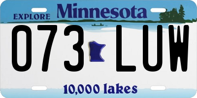 MN license plate 073LUW