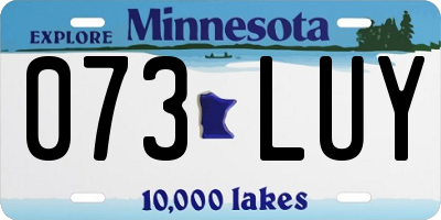 MN license plate 073LUY