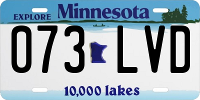 MN license plate 073LVD