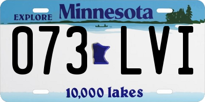 MN license plate 073LVI