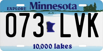 MN license plate 073LVK