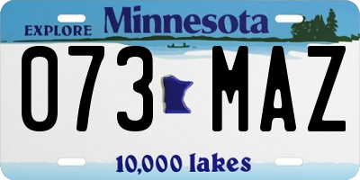MN license plate 073MAZ