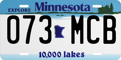 MN license plate 073MCB